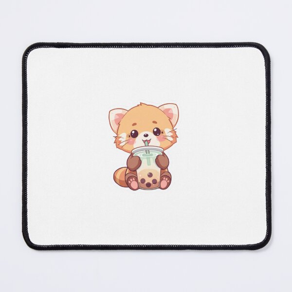 Item preview, Cute Kawaii Red Panda Drinking Boba Bubble Tea Sticker designed and sold by Satish04.