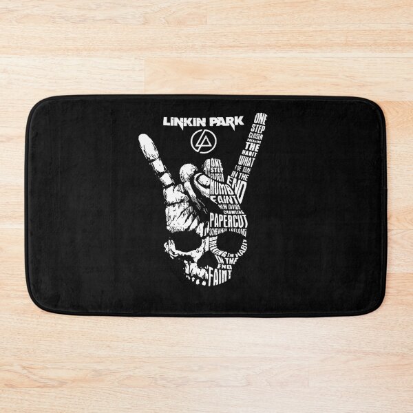Item preview, Linkin Park Rock Hand Horns Song Titles Skull Typography designed and sold by Moonifillst.