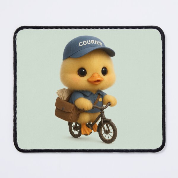 Item preview, Cute Duck Courier Mail Delivery on Bicycle | Kawaii Cottagecore Art designed and sold by Moons Studio.
