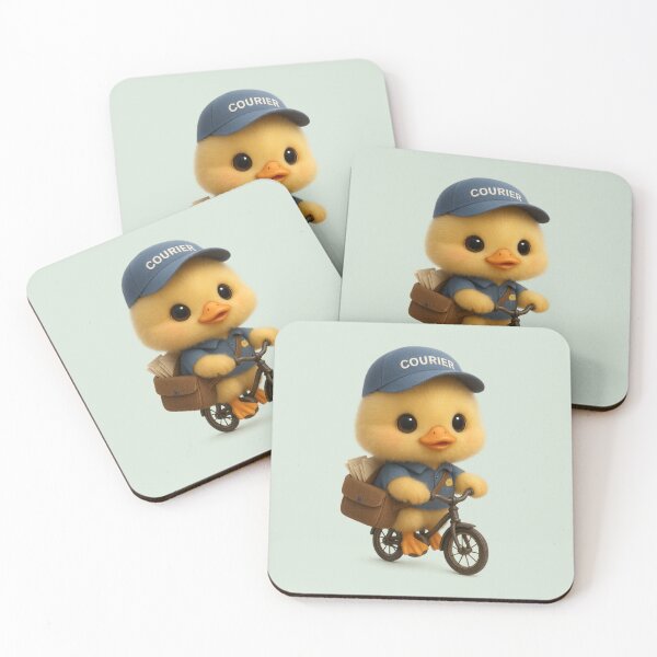 Item preview, Cute Duck Courier Mail Delivery on Bicycle | Kawaii Cottagecore Art designed and sold by Moons Studio.