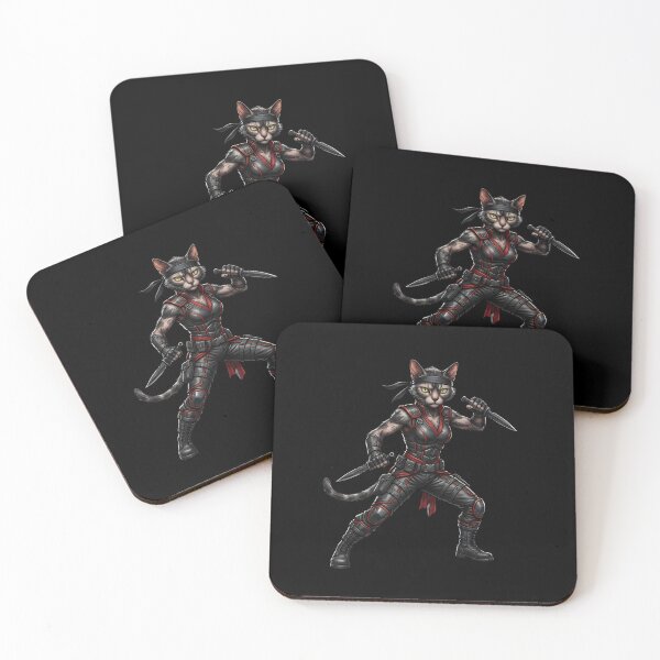 Item preview, Ninja Cat Assassin - Female Shadow Warrior Fantasy Art designed and sold by TOOBIC.