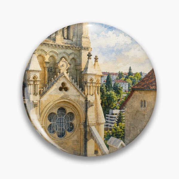 Item preview, Bern Switzerland Cathedral Digital Watercolor Art designed and sold by SlavaArt.