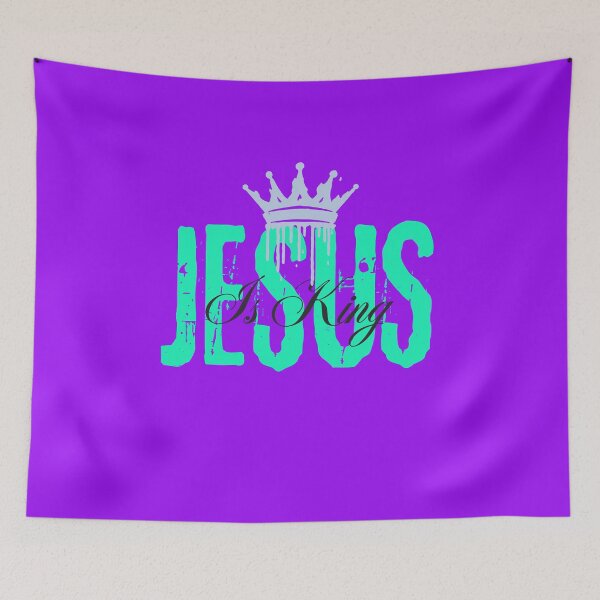 Item preview, Jesus Is King - Christianity Inspiration Quote  - Housewarming Gift Ideas - Purple designed and sold by Doiemacreations.