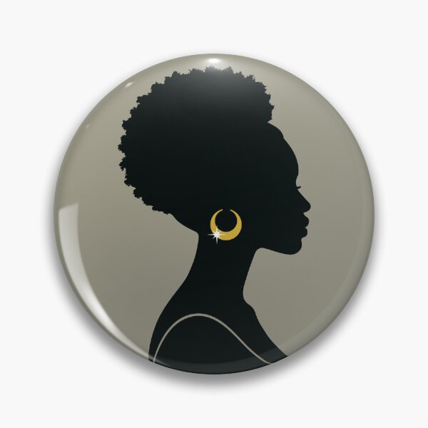 Item preview, Elegant Afro Silhouette with Gold Earring designed and sold by MammothArt.