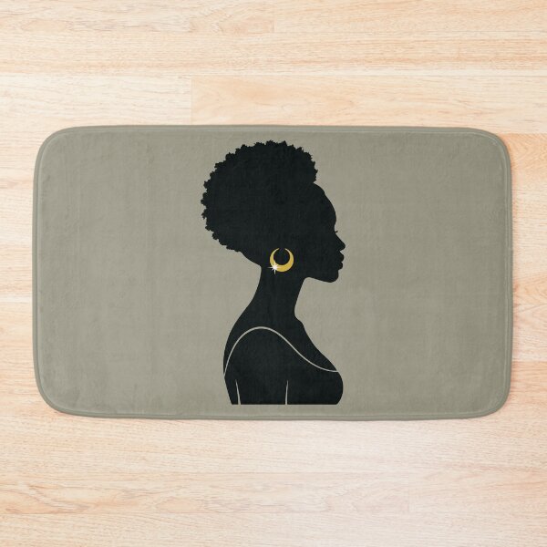Item preview, Elegant Afro Silhouette with Gold Earring designed and sold by MammothArt.