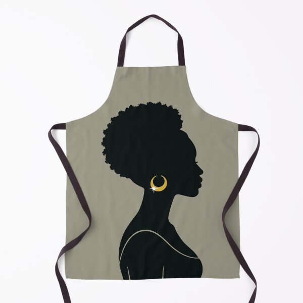 Item preview, Elegant Afro Silhouette with Gold Earring designed and sold by MammothArt.