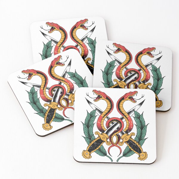 Item preview, Traditional Tattoo Snakes and Crossed Daggers designed and sold by Wongvian.