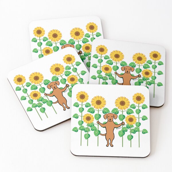 Item preview, Fox Red Labrador Summer Sunflowers designed and sold by HappyLabradors.