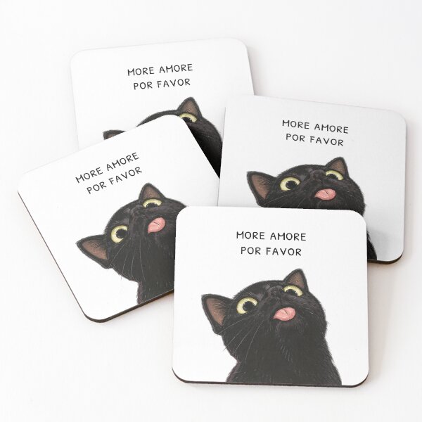 Item preview, More Amore Por Favor – Funny Black Cat designed and sold by H-Tsvetkova.