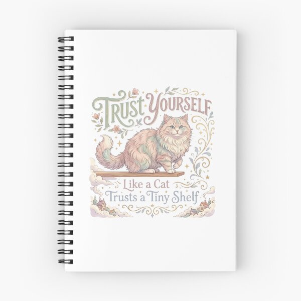Item preview, Trust Yourself Like a Cat Trusts a Tiny Shelf designed and sold by RunningWhiskers.