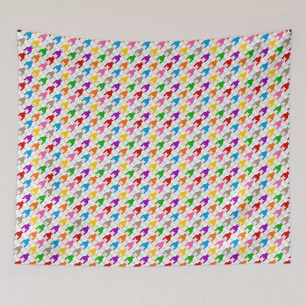 Aperçu de l'œuvre Carreaux pied-de-poule colorés blancs créée et vendue par PatternTitan.