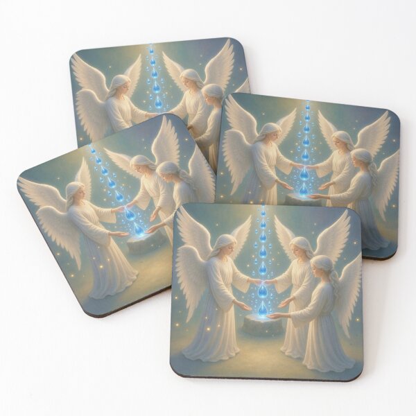 Item preview, Three Angels with Divine Glowing Water Drops designed and sold by Breezes-of-Ida.