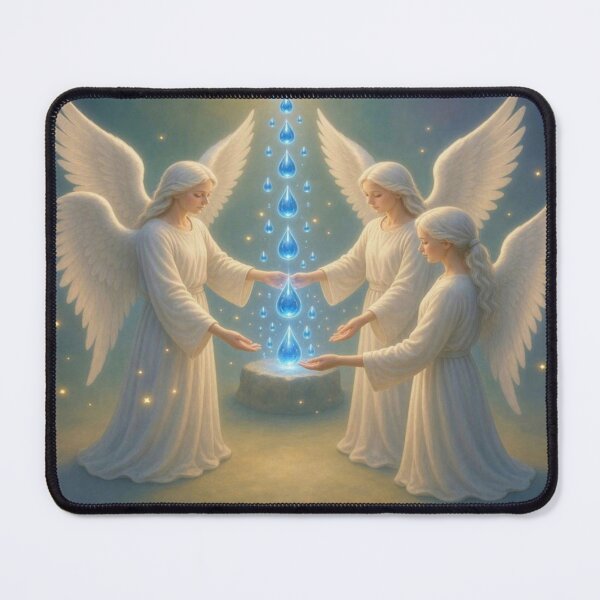 Item preview, Three Angels with Divine Glowing Water Drops designed and sold by Breezes-of-Ida.