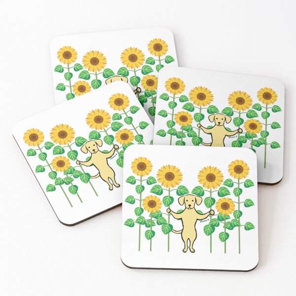 Item preview, Yellow Labrador Summer Sunflowers designed and sold by HappyLabradors.