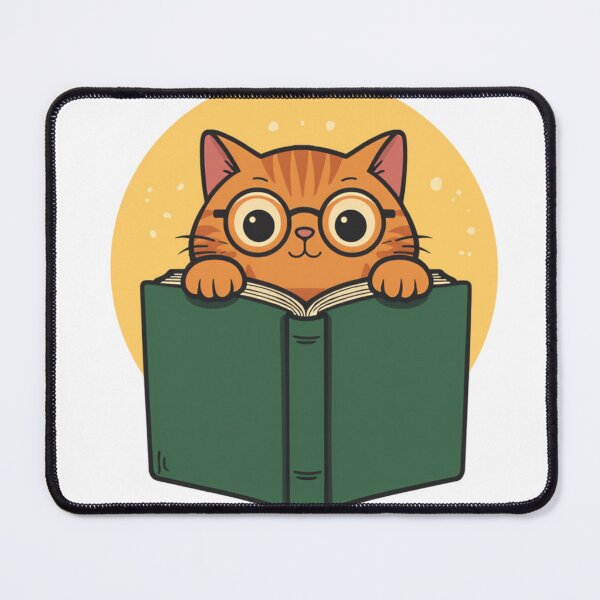 Item preview, Just One More Chapter — Reading Cat with Glasses Vintage Illustration designed and sold by Sithila-Arts.