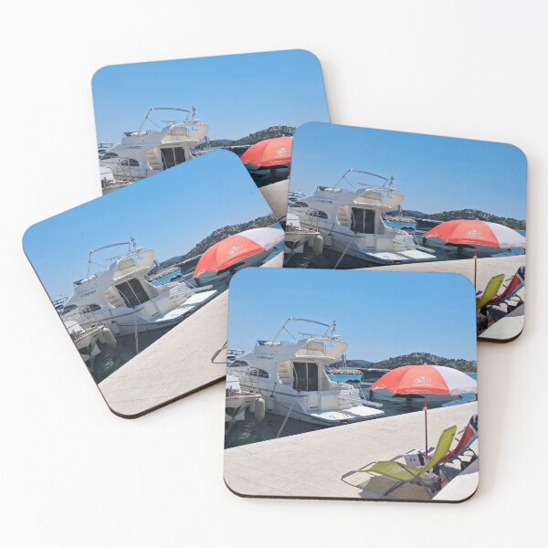 Item preview, Parasol On the Harbour Wall, Tribunj, Croatia designed and sold by wiggyofipswich.