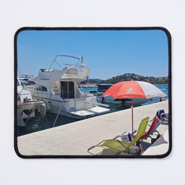 Item preview, Parasol On the Harbour Wall, Tribunj, Croatia designed and sold by wiggyofipswich.