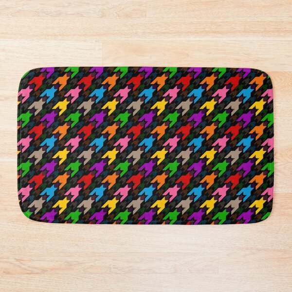 Item preview, Colorful Houndstooth Plaid Check Black  designed and sold by PatternTitan.