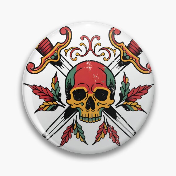 Item preview, Vintage Traditional Tattoo Skull and Daggers Art designed and sold by Wongvian.