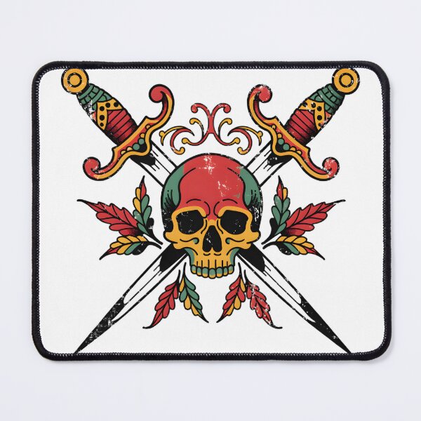 Item preview, Vintage Traditional Tattoo Skull and Daggers Art designed and sold by Wongvian.