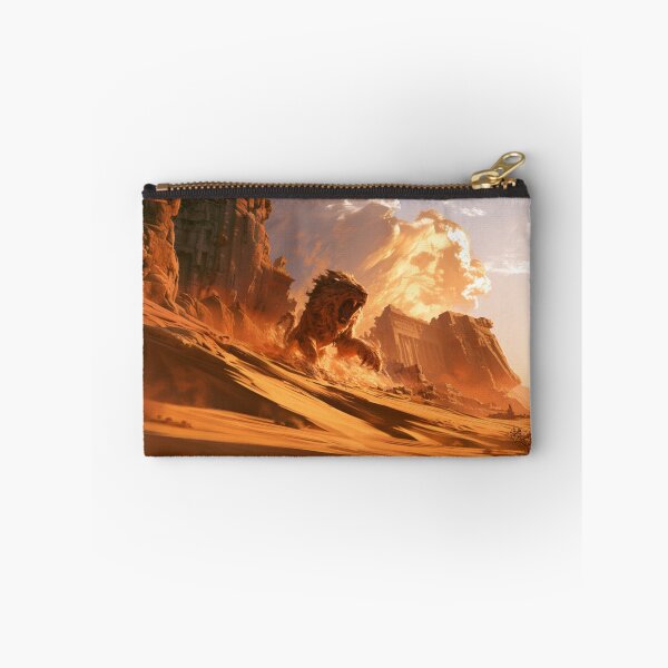 Item preview, A deadly Manticore stalking across scorching desert dunes beneath ancient ruined temples, Fantasy & Mythological Creatures designed and sold by CDC40.