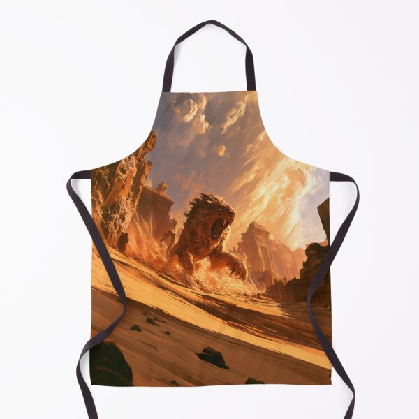Item preview, A deadly Manticore stalking across scorching desert dunes beneath ancient ruined temples, Fantasy & Mythological Creatures designed and sold by CDC40.