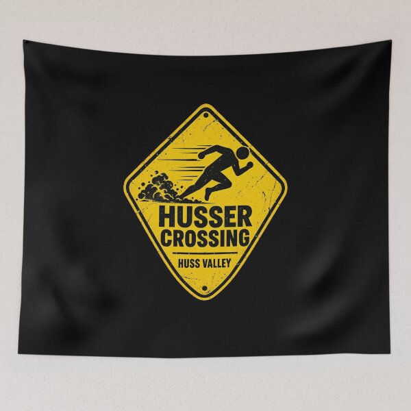 Item preview, Funny Husser Crossing Warning Sign designed and sold by elderberry.