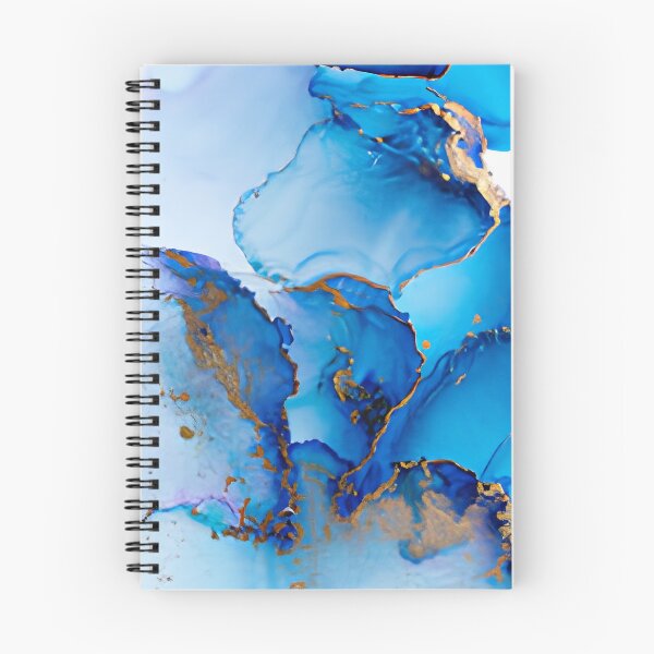 Item preview, Royal Blue and Gold Alcohol Ink Ocean Marble Abstract Wall Art designed and sold by LuxocaDesigns24.