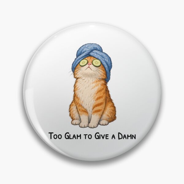 Item preview, Too Glam to Give a Damn – Funny Spa Cat designed and sold by H-Tsvetkova.
