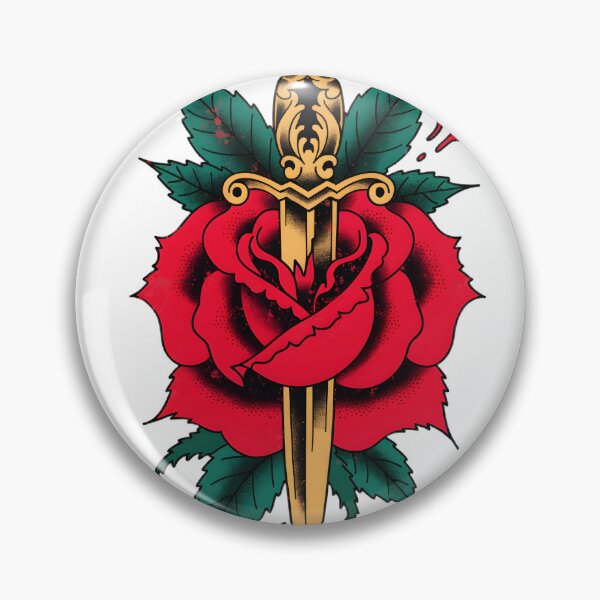 Item preview, Vintage American Traditional Rose Dagger Tattoo designed and sold by Wongvian.