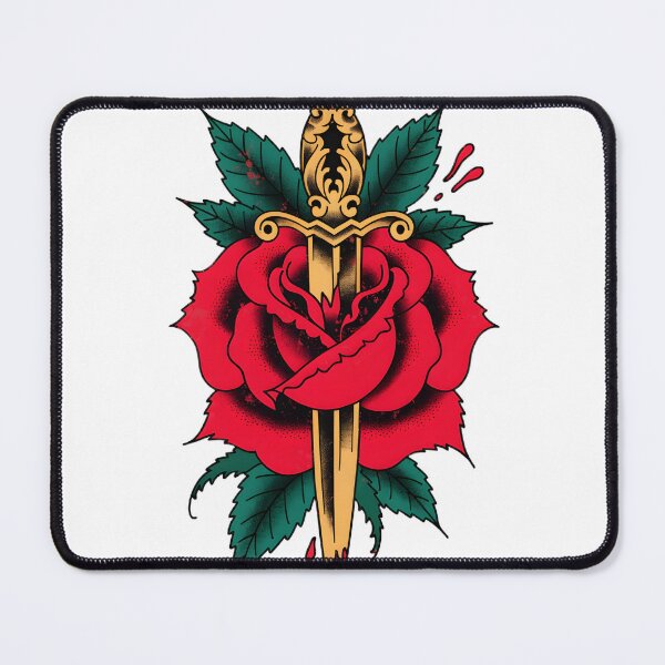Item preview, Vintage American Traditional Rose Dagger Tattoo designed and sold by Wongvian.