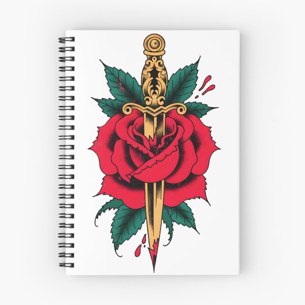 Item preview, Vintage American Traditional Rose Dagger Tattoo designed and sold by Wongvian.
