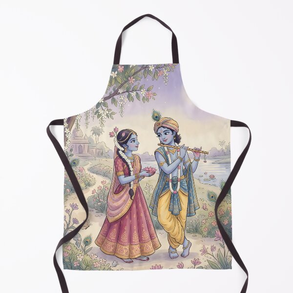 Item preview, Radha Krishna Divine Love Watercolor Art designed and sold by hutofdesigns.