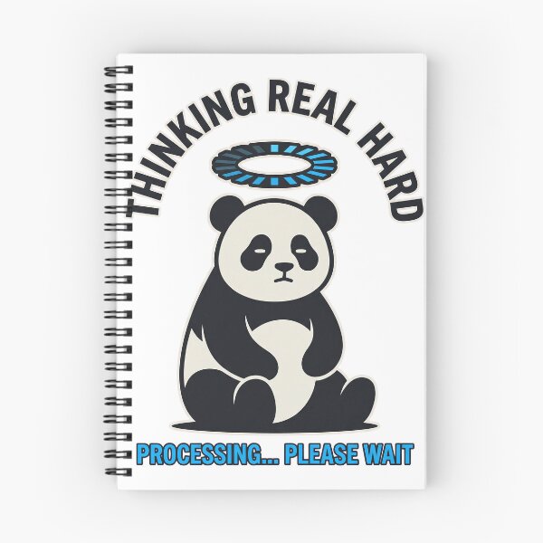 Item preview, Thinking Real Hard Panda Loading Spinner Funny Graphic Tee designed and sold by KIDEnia.