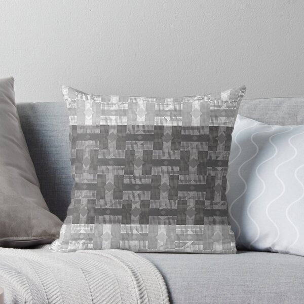 Item preview, Monochrome Grey Woven Diamond Grid designed and sold by PoeticRecipeST.