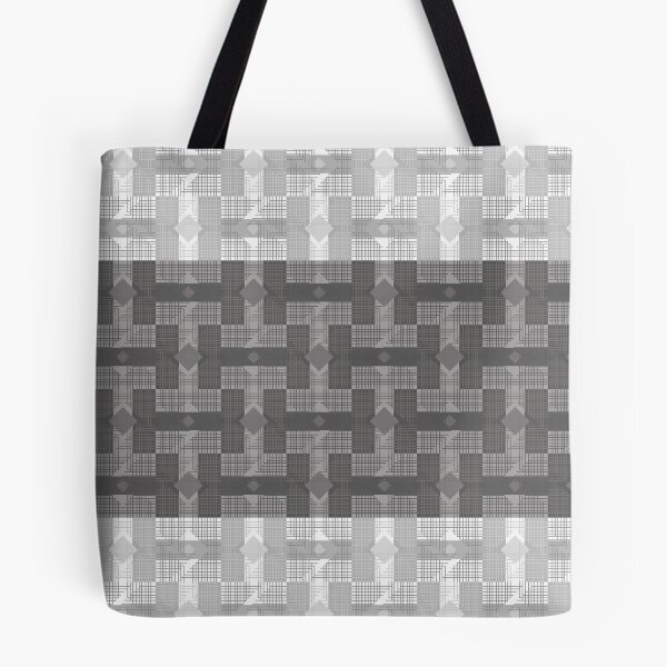 Item preview, Monochrome Grey Woven Diamond Grid designed and sold by PoeticRecipeST.