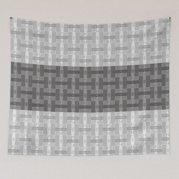 Item preview, Monochrome Grey Woven Diamond Grid designed and sold by PoeticRecipeST.