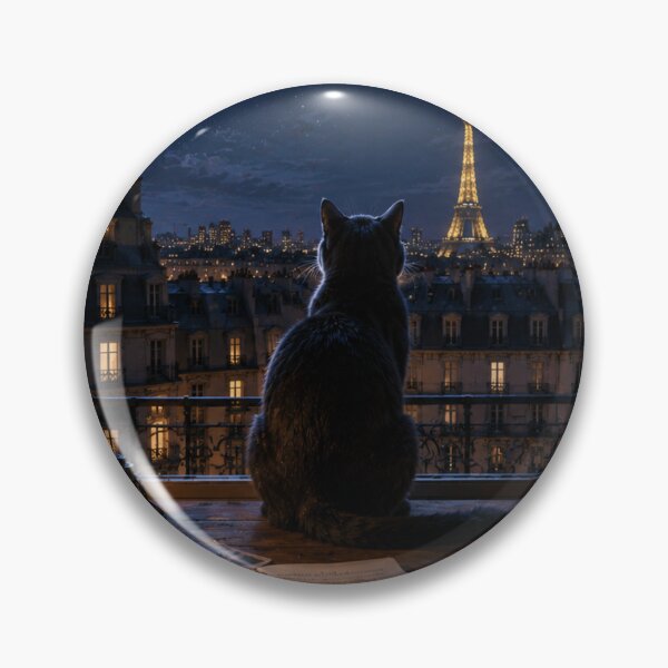 Item preview, Cat Contemplating Paris from the Window designed and sold by VECINDARIO MULTIVERSO.