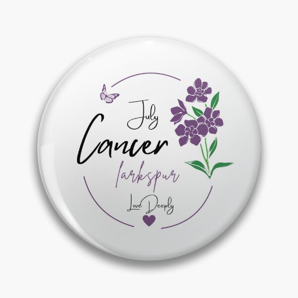 Item preview, July Cancer Larkspur | Love Deeply Zodiac Design designed and sold by FlareCraftStudio.