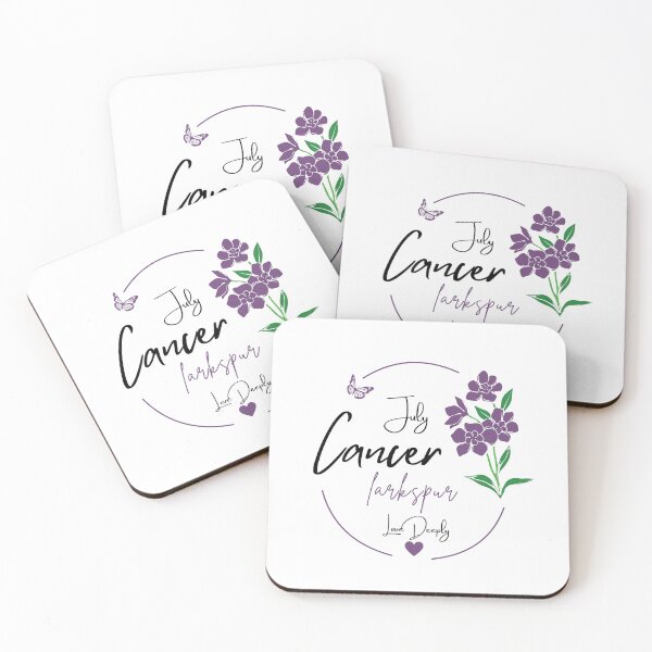 Item preview, July Cancer Larkspur | Love Deeply Zodiac Design designed and sold by FlareCraftStudio.