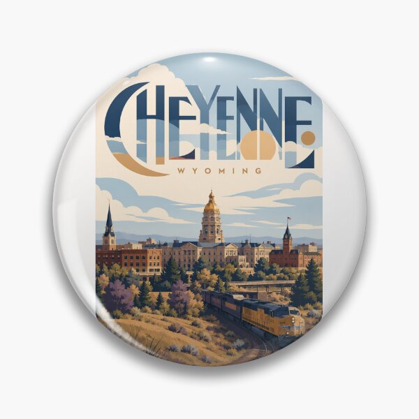 Item preview, Cheyenne Wyoming Capitol Skyline and Union Pacific Railroad designed and sold by Places On Earth.