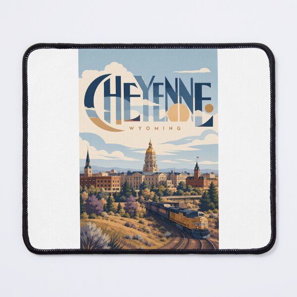 Item preview, Cheyenne Wyoming Capitol Skyline and Union Pacific Railroad designed and sold by Places On Earth.