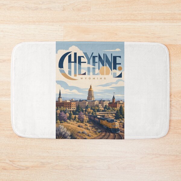 Item preview, Cheyenne Wyoming Capitol Skyline and Union Pacific Railroad designed and sold by Places On Earth.