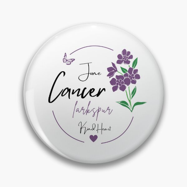 Item preview, June Cancer Larkspur | Kind Heart Zodiac Design designed and sold by FlareCraftStudio.