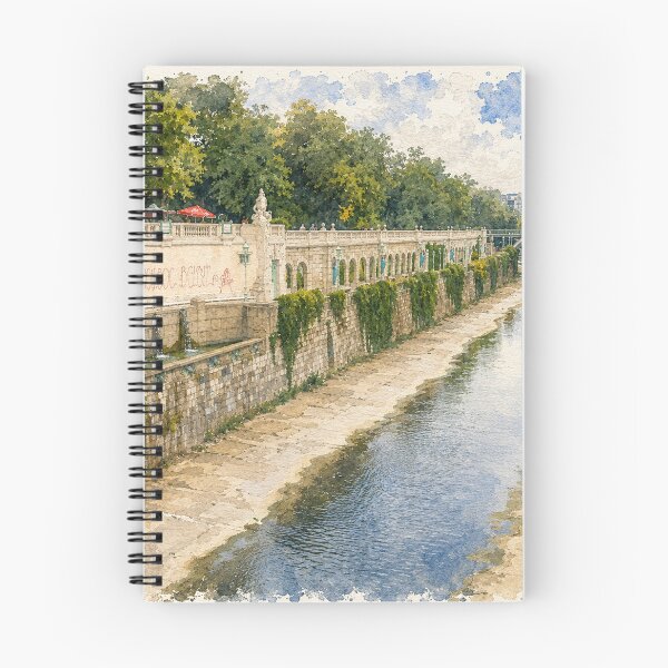 Item preview, Vienna Stadtpark River Digital Watercolor Art designed and sold by SlavaArt.