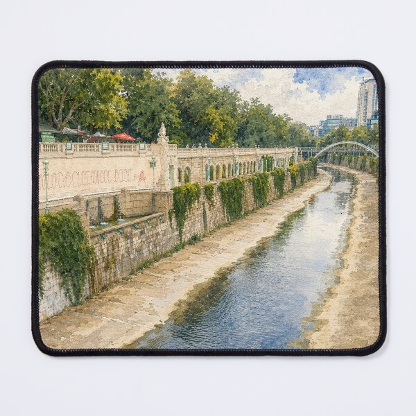 Item preview, Vienna Stadtpark River Digital Watercolor Art designed and sold by SlavaArt.