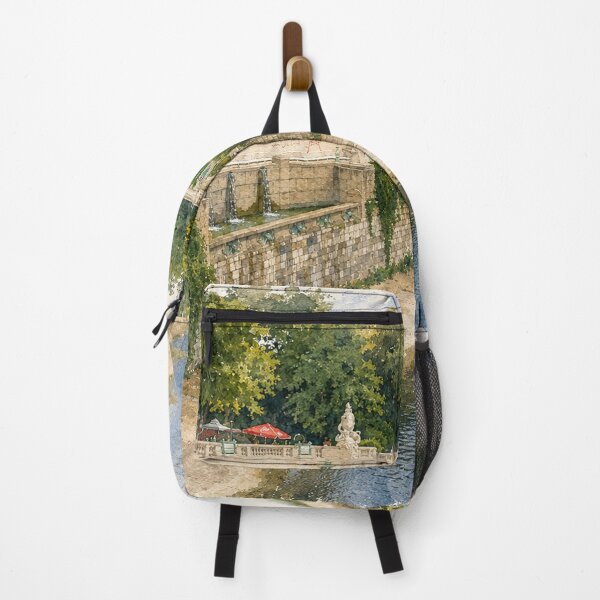 Item preview, Vienna Stadtpark River Digital Watercolor Art designed and sold by SlavaArt.