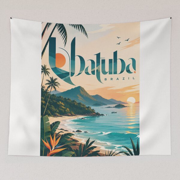 Item preview, Ubatuba Brazil Atlantic Ocean Tropical Beach Sunset designed and sold by Places On Earth.