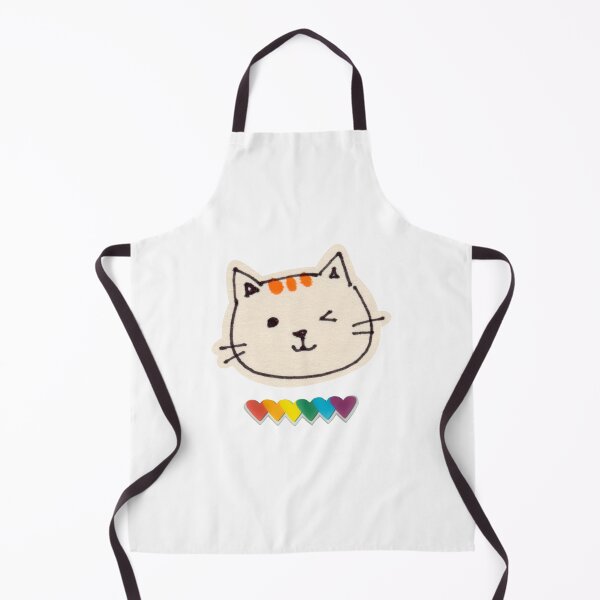 Item preview, Cute Winking Cat with Rainbow Hearts Doodle designed and sold by Esraa-Arts.