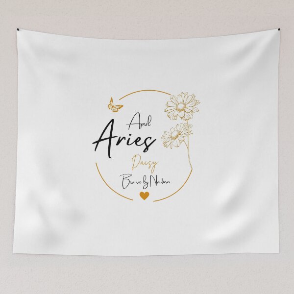 Item preview, April Aries Daisy | Brave by Nature Zodiac Design designed and sold by FlareCraftStudio.